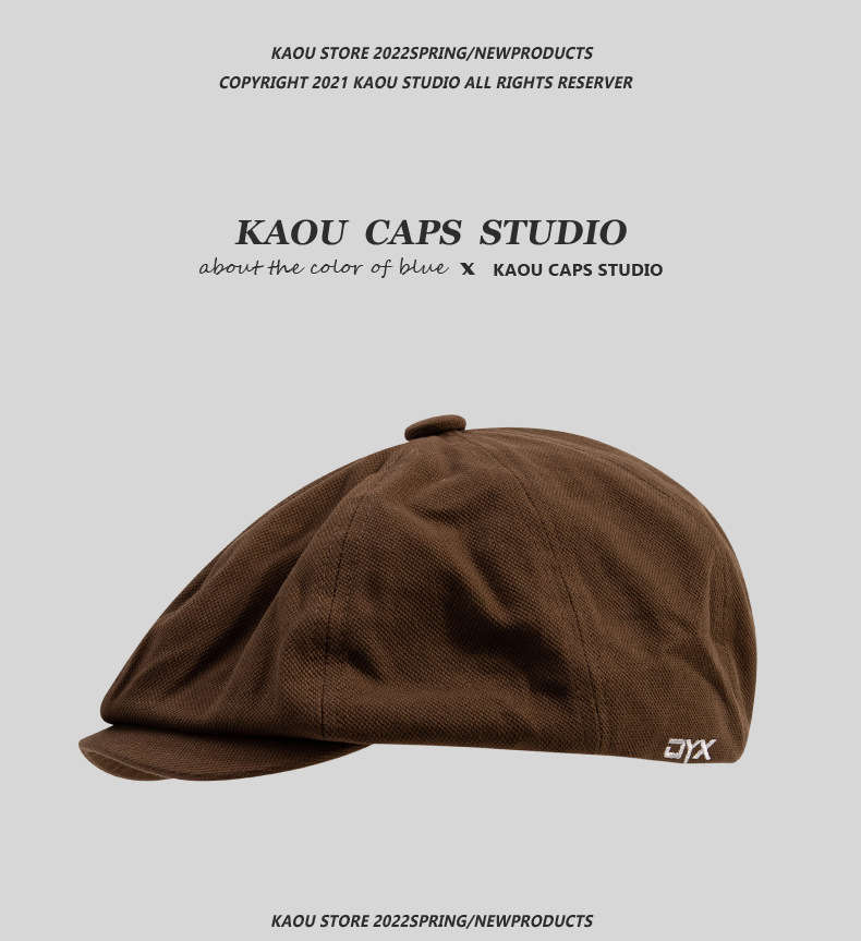 Nuovo cappello giapponese retrò, berretto reversibile a becco d'anatra per uomo, cappello da giornalaio color cachi, basco alla moda, cappello da pittore_voghion.com