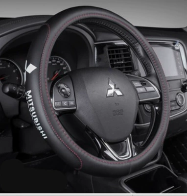 Steering Wheel Cover, Steering wheel cover - mitsubishi-black-red-line-38cm