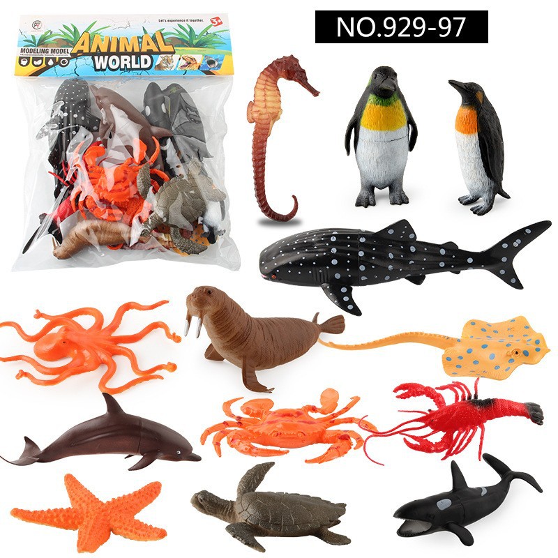 Simulación de exportación transfronteriza modelo animal marino tortuga ballena pulpo estrella de mar modelo escritorio decoración estática juguete