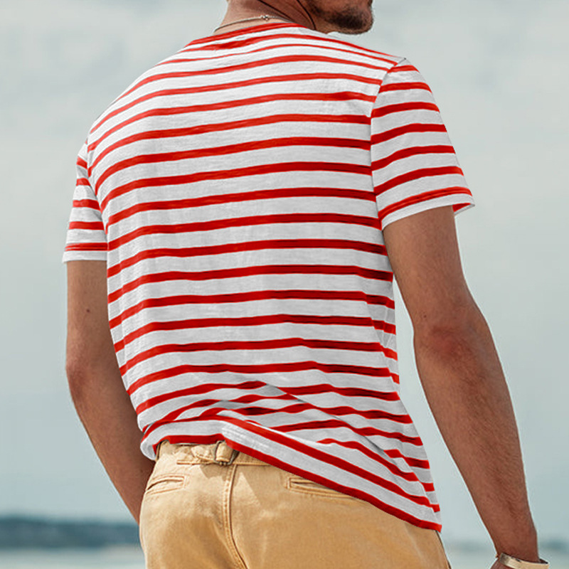 Men's Stripe T-shirt Men's Clothing display picture 28