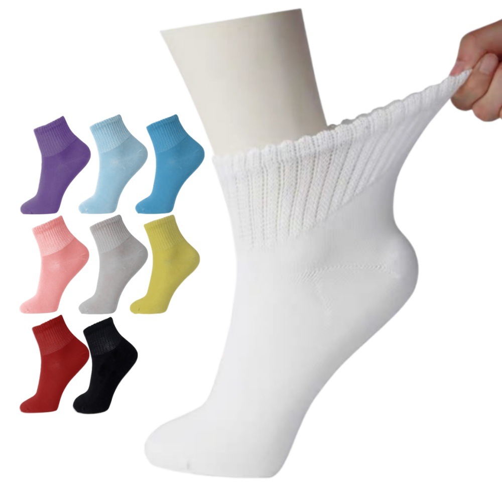 Cross-Border Best-Selling Men's and Women's Popular Socks, Loose Mid-Tube Sweat-Absorbent and Deodorant Sports Socks, Low-Cut Shallow Mouth, Four-Season Men's Socks