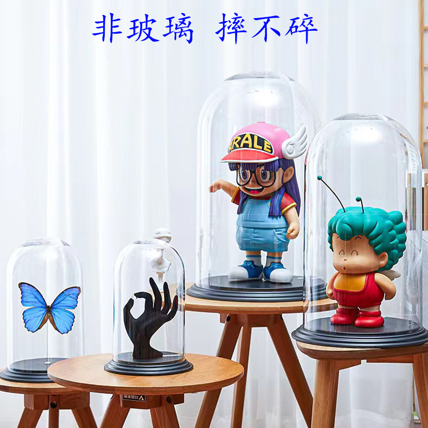 厂家现货透明亚克力罩子 手办公仔蛋糕防尘圆形展示玻璃罩