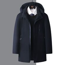 冬季新款中年爸爸加厚棉衣中长版男装棉袄爷爷中老年宽松棉服外套