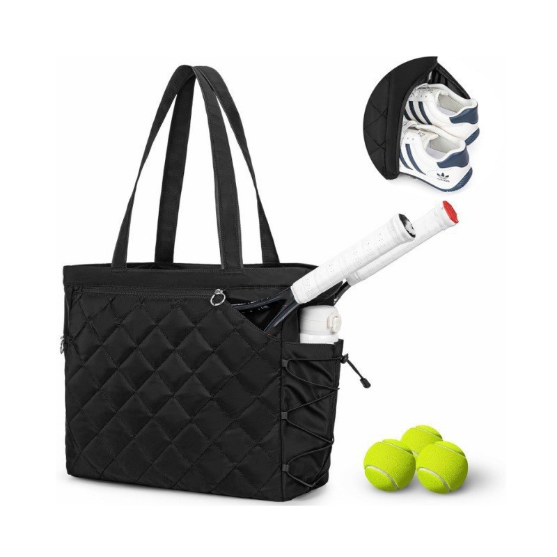 In Stock New Multifunctional Tennis Handbag with Shoe Compartment Extra Large Quilted Pickleball Bag Universal Sports Tennis