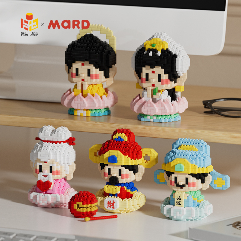 Compatible with Lego national fashion building blocks micro particles God of Wealth moon old little fairy series puzzle assembly delivery wholesale