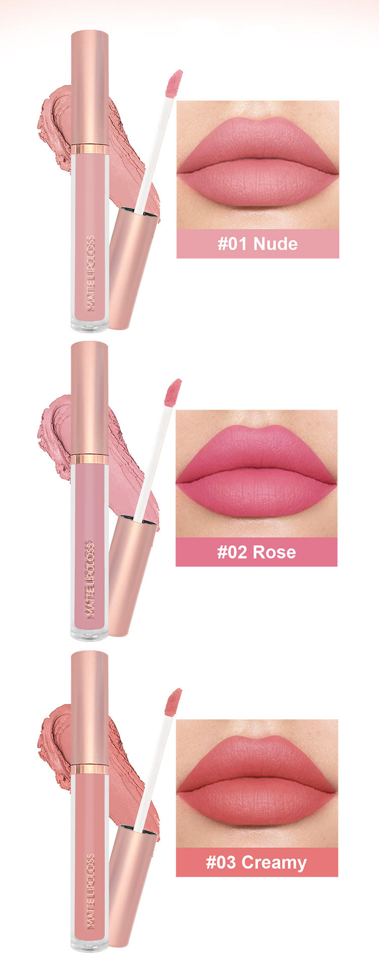 Lip Gloss Set Matte Long Lasting For Students 3 Piece Collection_voghion.com