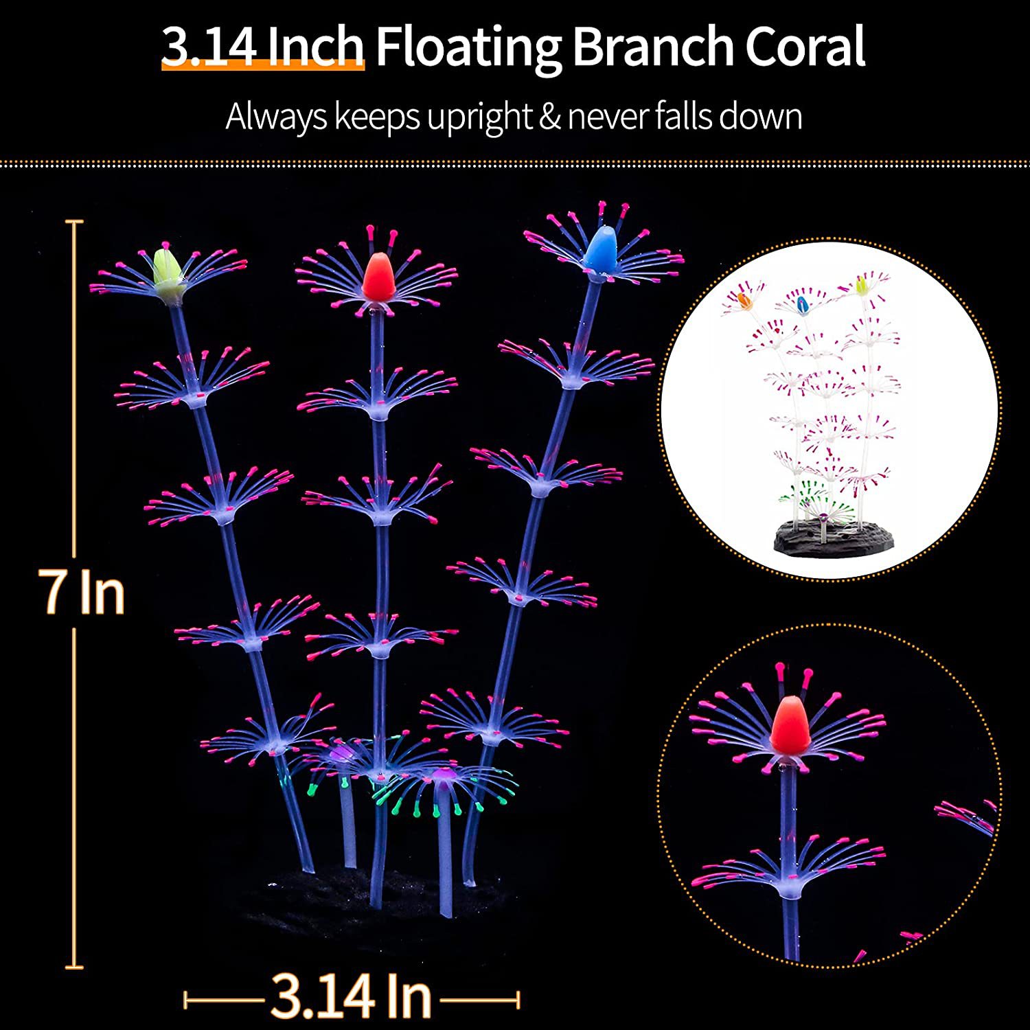 Decoración de acuario efecto luminoso Acuario Silicona Planta artificial ornamento medusas coral combinación Placa de gas Piedra
