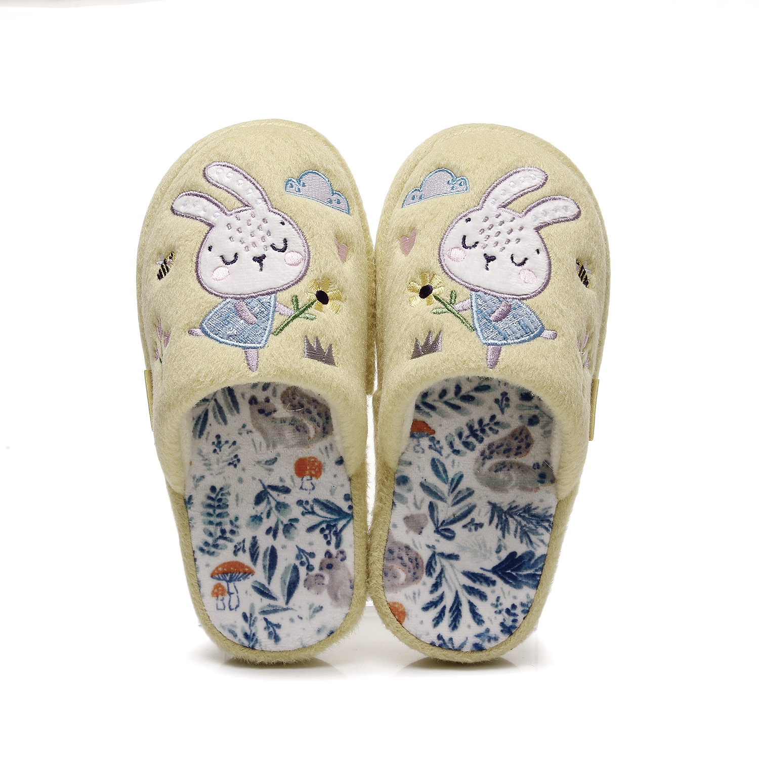 Children's cotton slippers for girls, cute winter non-slip hard-soled home indoor and outdoor foreign trade export arch support slippers