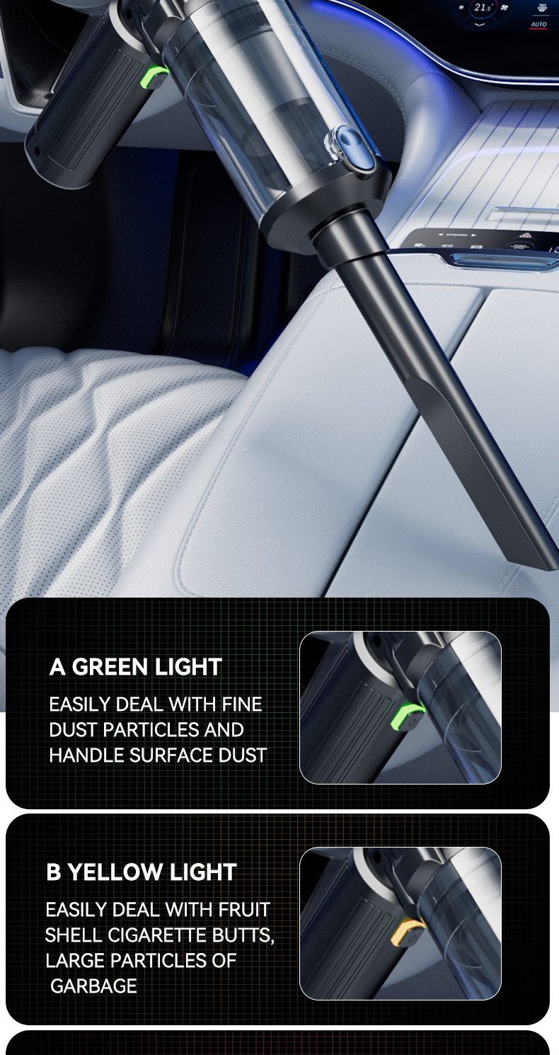 Car Vacuum Cleaner Car Household Large Suction Portable Charging Handheld Wireless Brushless Small Powerful Dust Blower