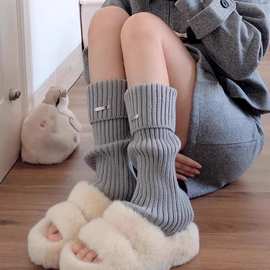 春夏宽松腿套日系少女透气堆堆袜金属标袜套保暖针织鞋套小腿袜子