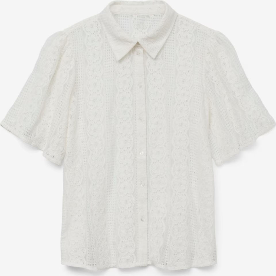 Camisas de encaje de algodón transpirables francesas de mangas cortas de verano nuevas elegantes de comercio exterior europeo y americano
