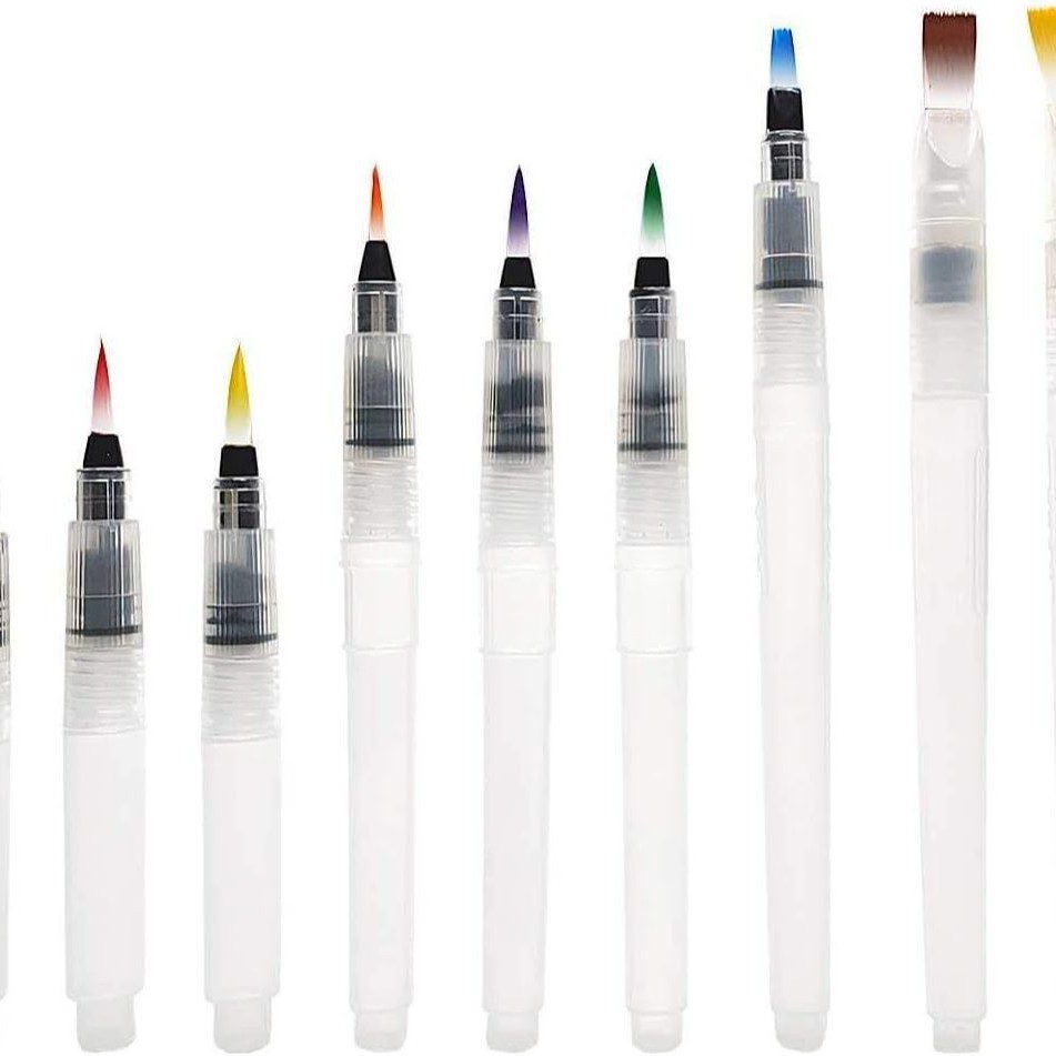 Juego de bolígrafos de agua del grifo Weizhuang, bolígrafos de pintura de acuarela sólida, cepillos pintados a mano para principiantes, cepillos de almacenamiento de agua de cabeza suave
