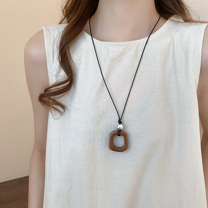 40# necklace-coffee-silver