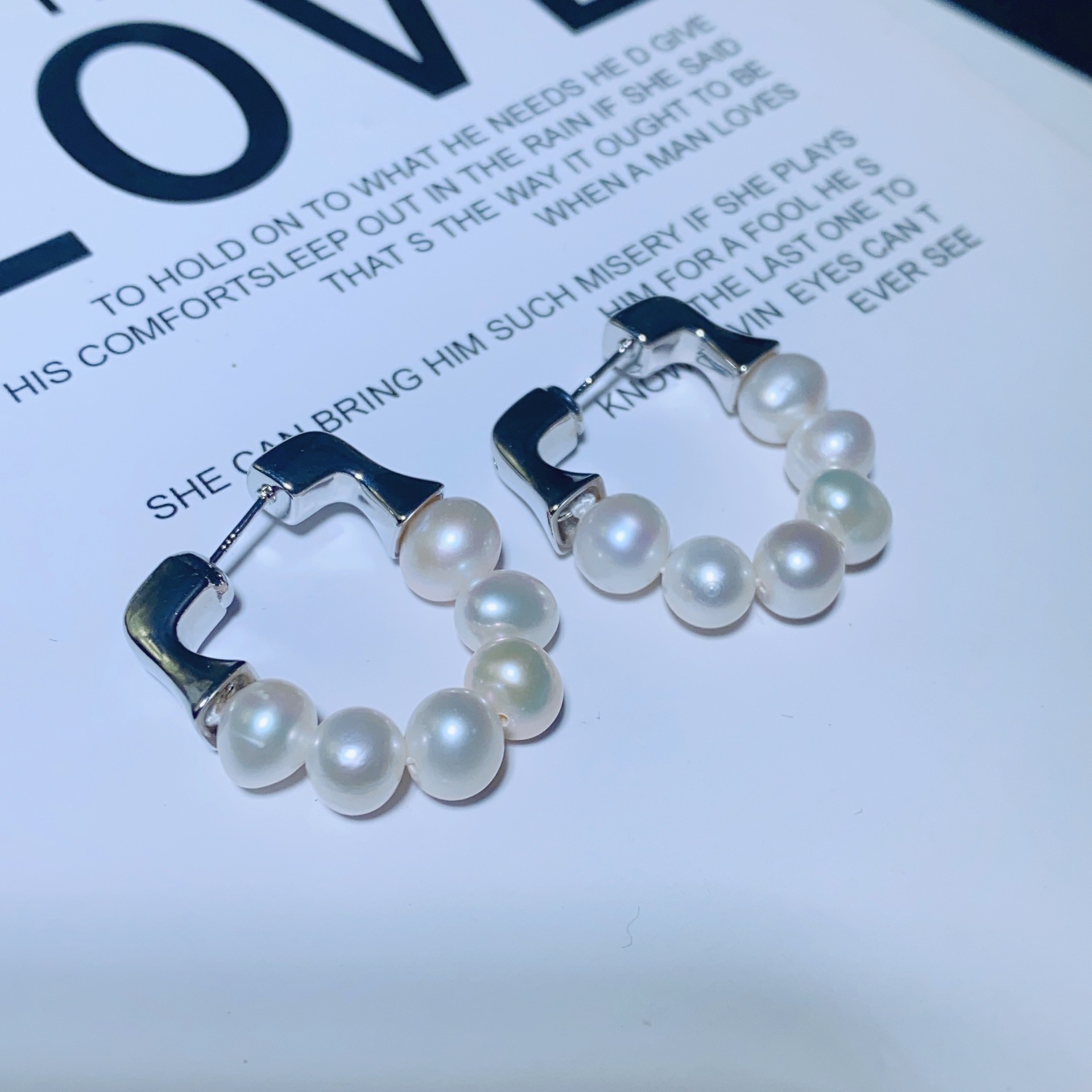 C1511B 실버 화이트 6구슬