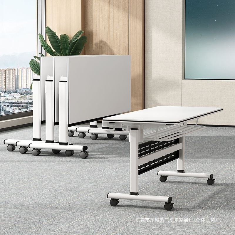 Long Office Desk, Conference Room Tables and Chairs, Movable Tables with Wheels, Foldable Training Table and Chair Combination, Multifunctional Long Office Desk, Conference Room Tables and Chairs, Movable Tables with Wheels, Foldable Training Table and Chair Combination, Multifunctional
