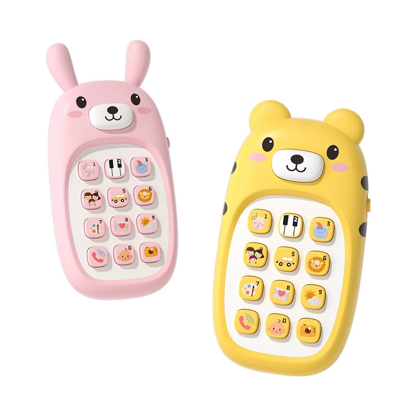 Cartoon toy, mobile phone, universal music telephone, early education, training, can bite