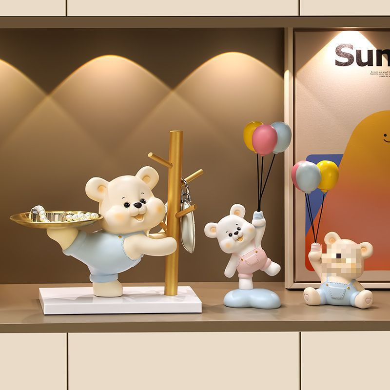 창조적 인 폭력 곰 키 보관 장식품 거실 홈 입구 신발 캐비닛 장식