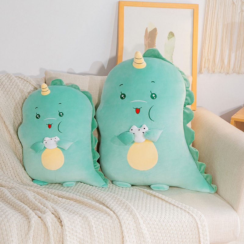 Linda muñeca de dinosaurio Niño pequeño juguete de peluche Regalo de Cumpleaños muñeca para dormir pareja divertida almohada Ragdoll