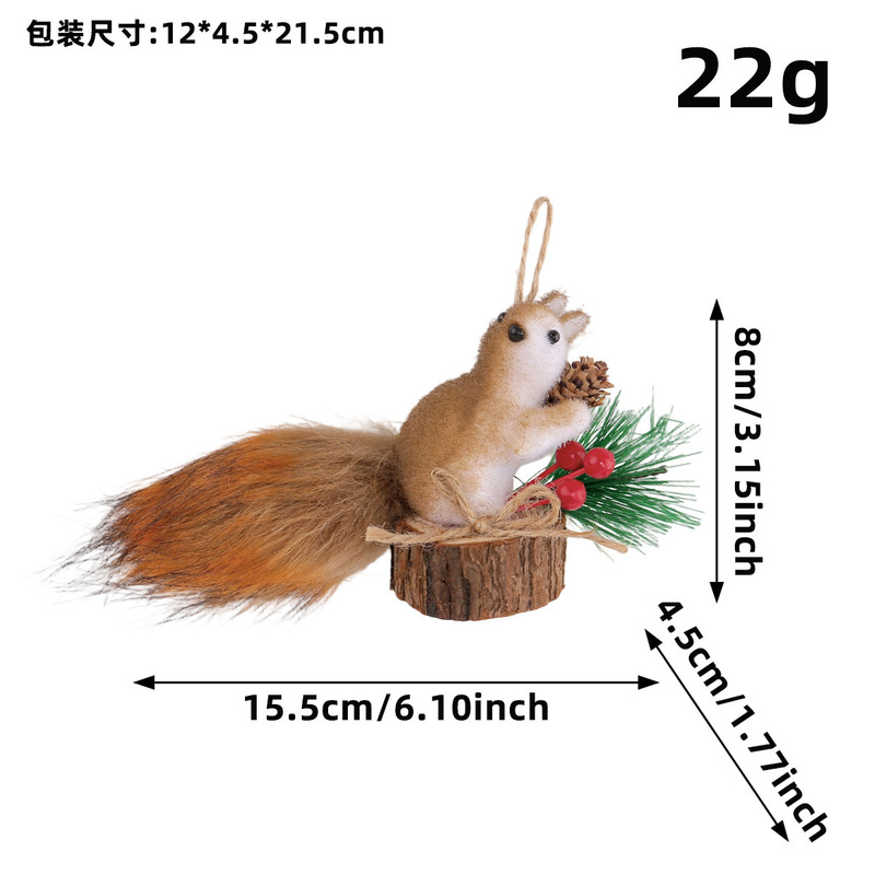 跨境圣诞泡沫小松鼠桌面摆件创意圣诞节仿真松鼠挂件圣诞树装饰品|undefined