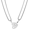 Glossy lightening hair dye stainless steel, necklace heart-shaped, sweater, pendant, accessory engraved, Korean style