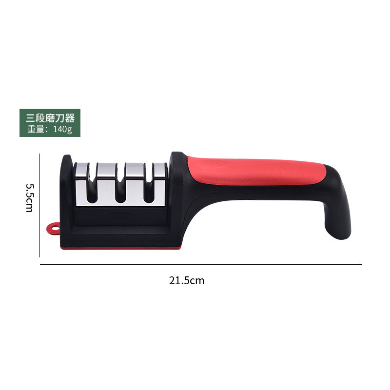 Cuchillo de afilado de acero tungsteno multifuncional afilador de acero inoxidable de cuatro secciones afilador de cuchillo afilador manual rápido