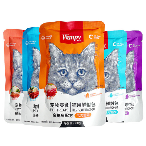 Wanpy Playful Fresh Pack Cat Snack Cat Can Food Nutrition Weight Gain Kitten Delicate Wet Food Main Meal Cat Strips