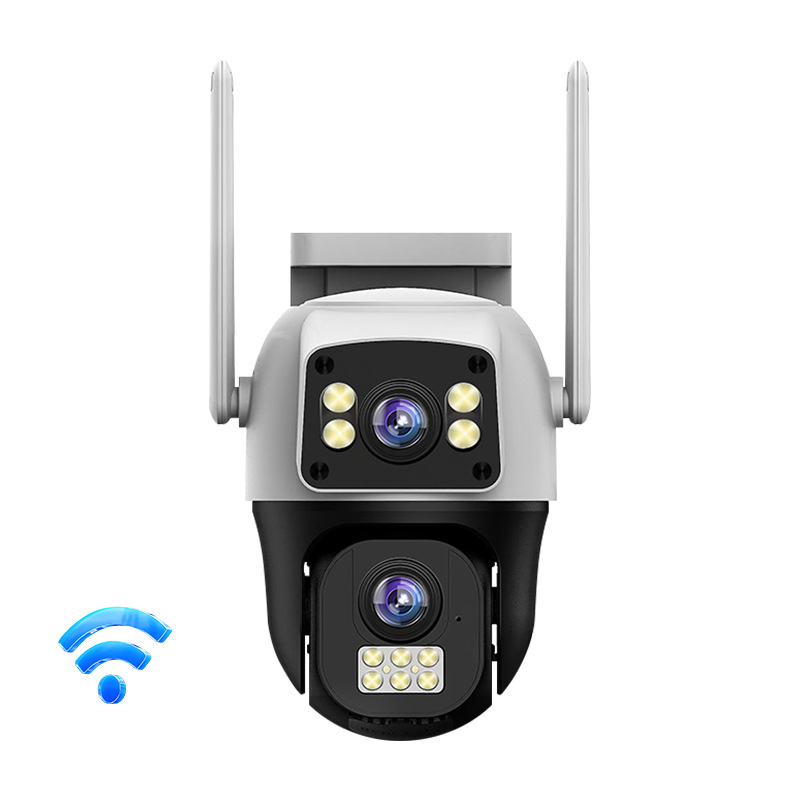 Cámara PTZ de Doble Lente V380 4G WiFi de ABS, Impermeable, para Interiores y Exteriores