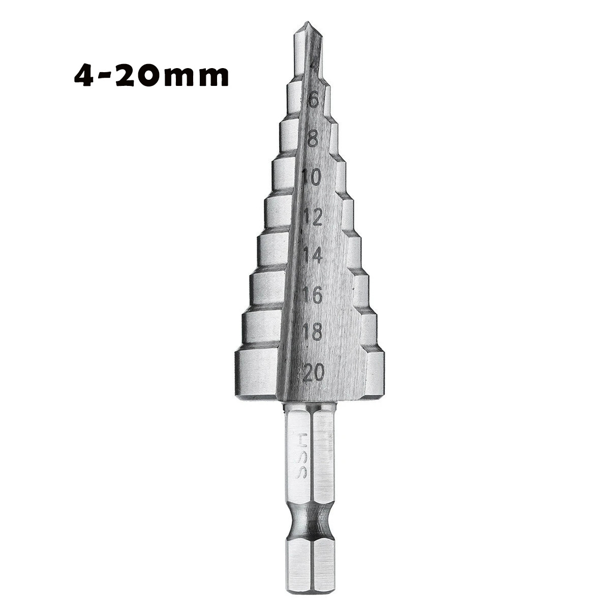 Plata color natural ranura recta mango hexagonal paso taladro broca de cuatro piezas traje pagoda traje de perforación