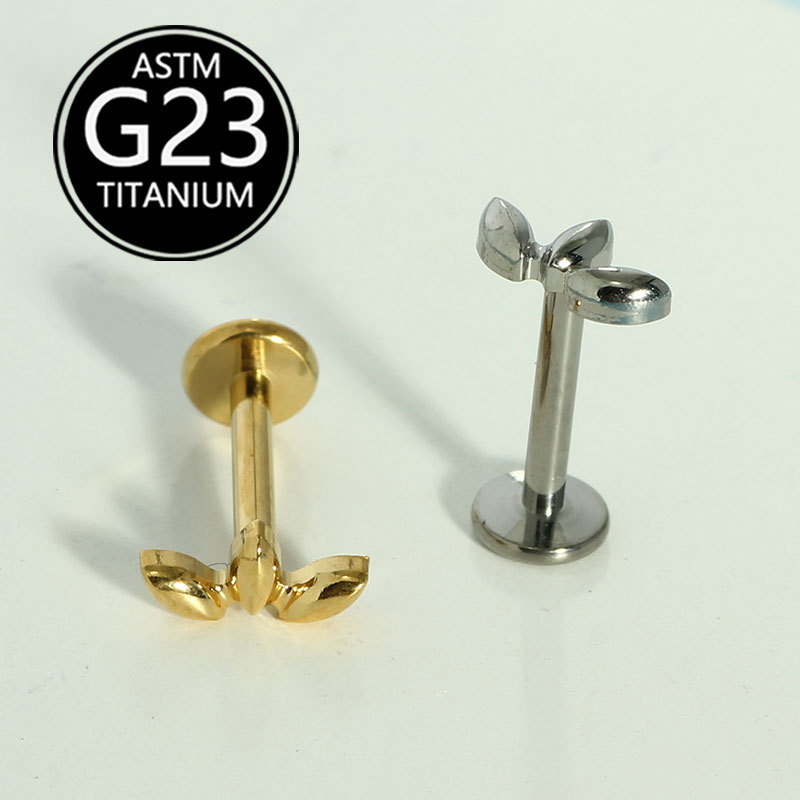 Pointed titanium steel lip stud product view
