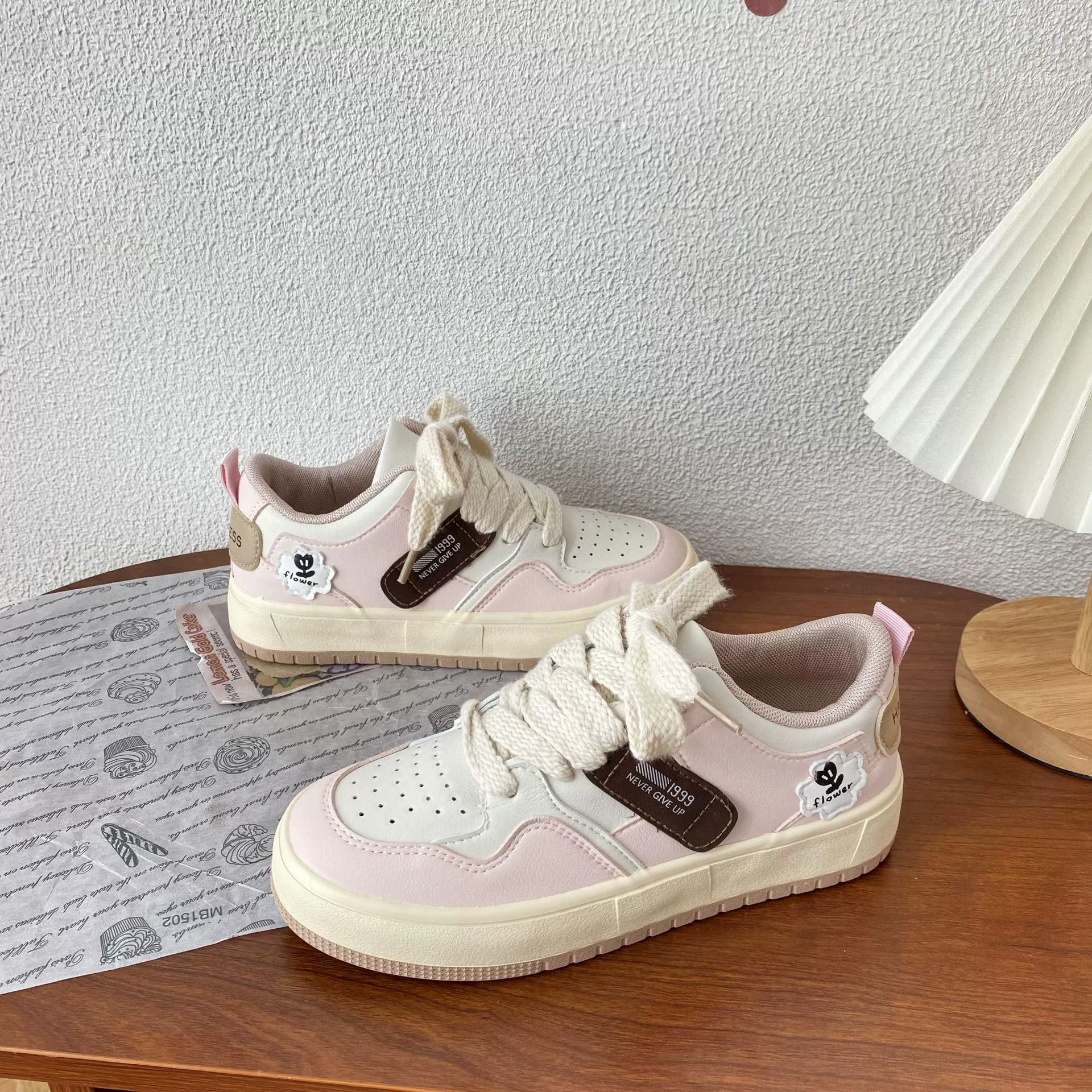 Tide, cute sneakers, universal white shoes platform