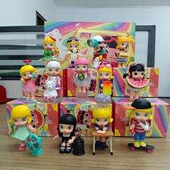 Popマート泡マットモリー私の子供の頃シリーズブラインドボックス潮游び公仔手作り玩具車置物