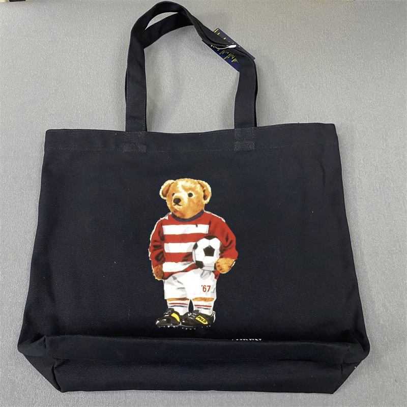 跨镜热销RL爆款乐天日韩卡通图案印花购物袋手提袋单肩手提帆布包