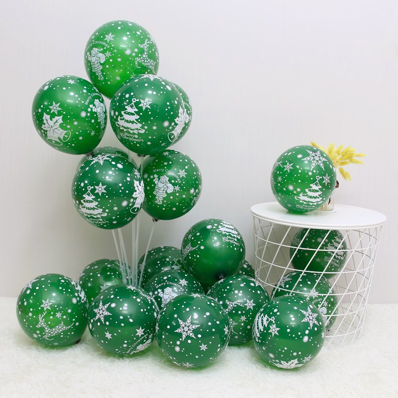 Transfronterizo globo de Navidad al por mayor de 10 pulgadas de 12 pulgadas impreso árbol de Navidad decoración fiesta decoración suministros