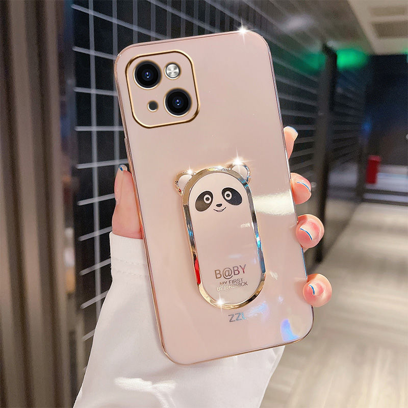 Suitable for Samsung S26U Mobile Phone Case Electroplated Bear Stand Note20Pro Protective Cover S25 New Model A56A25 Silicone
