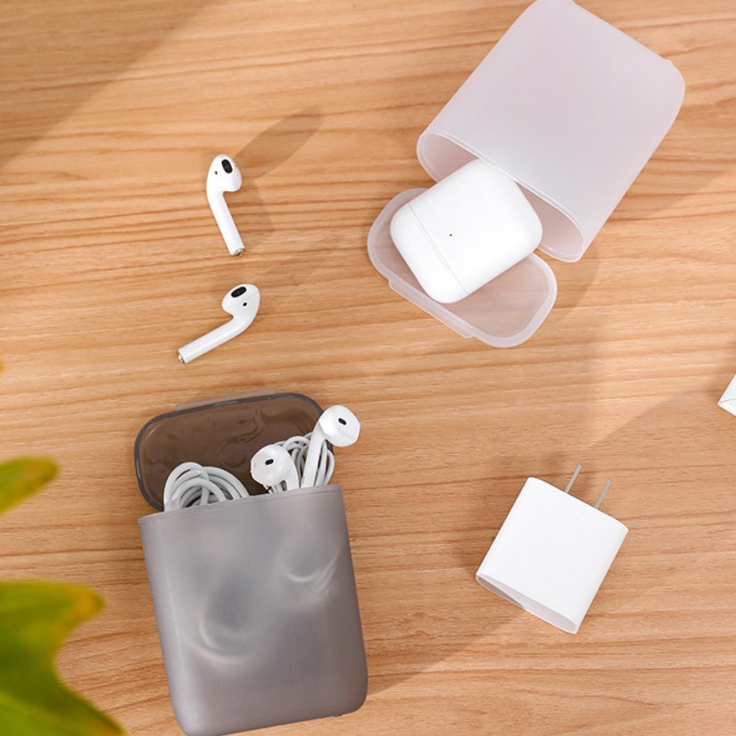 Caja de almacenamiento de cable de datos de teléfono móvil portátil Caja de almacenamiento de cargador de auriculares con caja de almacenamiento de artículos diversos de joyería de cajón con tapa