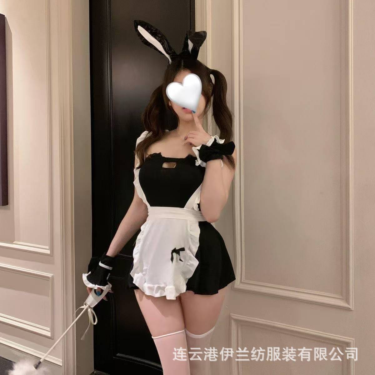 Maid Role-Play Lingerie Set with Headband, Apron, Sleeves and Tube Top — detail image 3