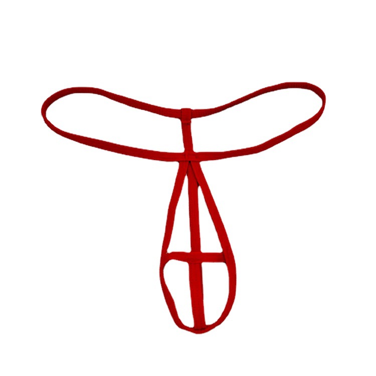 Men's Low-Rise Thong with Thin Straps, Popular Foreign Trade Hollow-Out Nightclub Sexy Trendy Youth Shorts with String