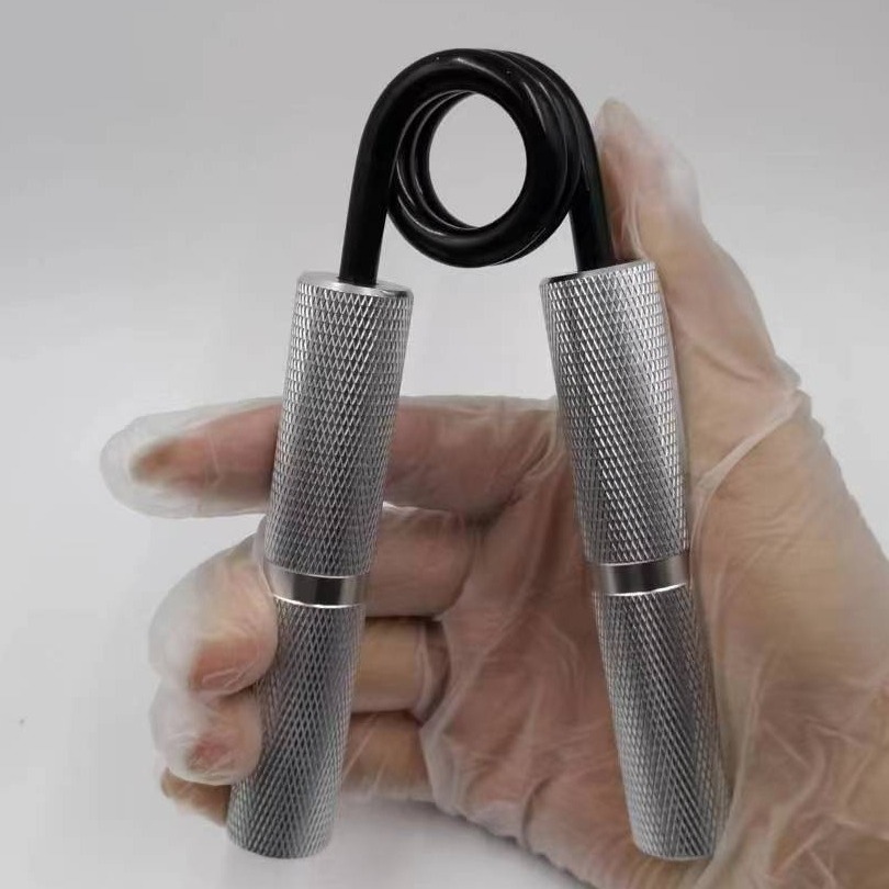 Todo-metal agarre brazo entrenador fitness dedo entrenador aluminio mango agarre primavera agarre