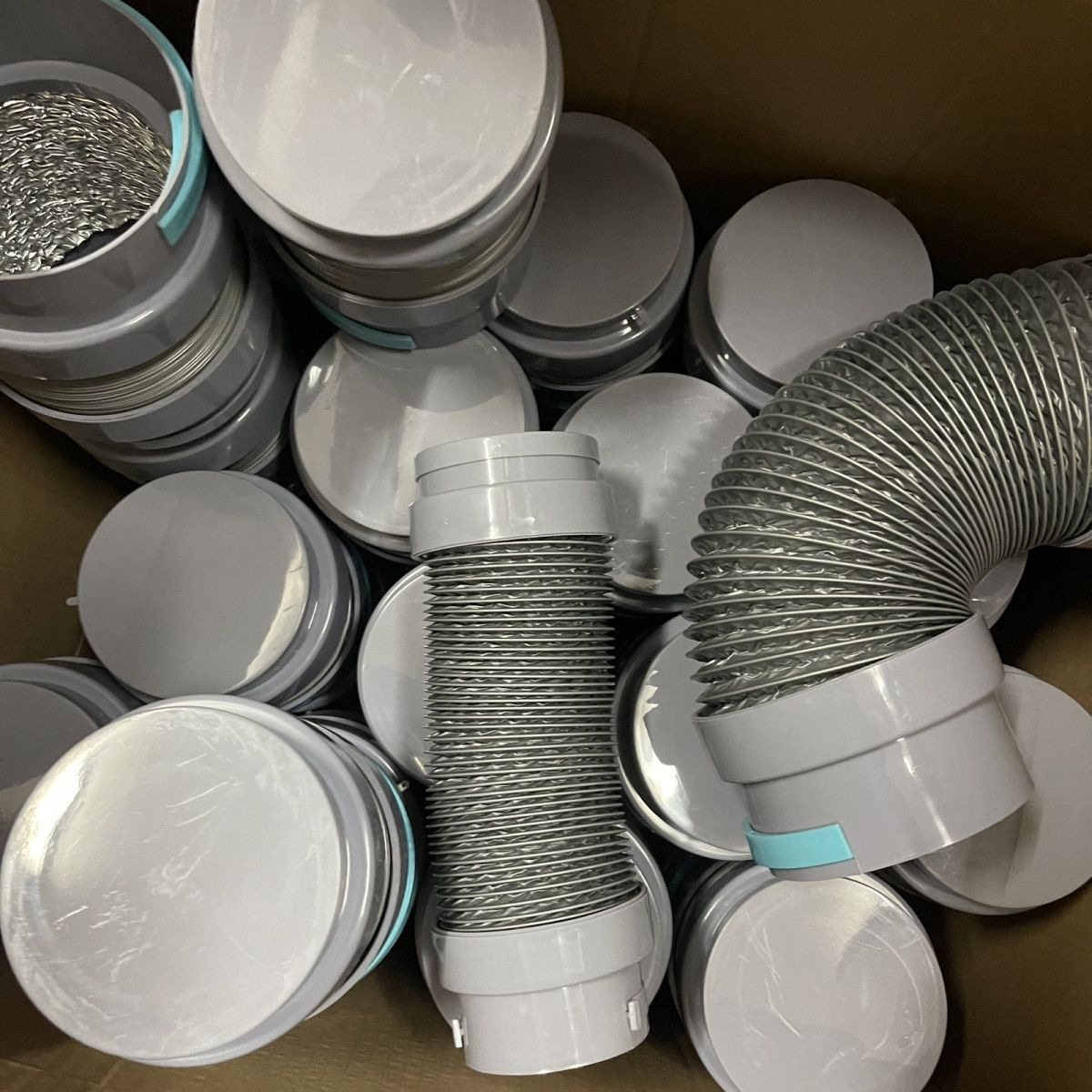 新风系统管道PE管连接件配套末端软连接风口带防尘盖固定卡环软管