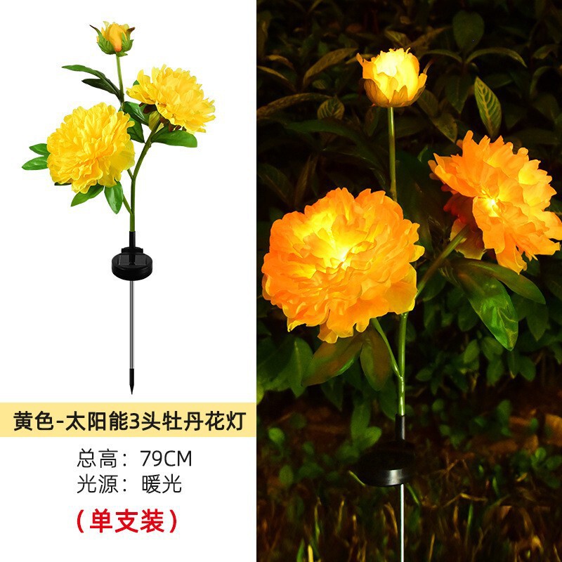 国境を越えたソーラーライト、グラウンドプラグライト、ヒマワリ、バラ、造花、タンポポ、芝生、銅線ストリングライト|undefined