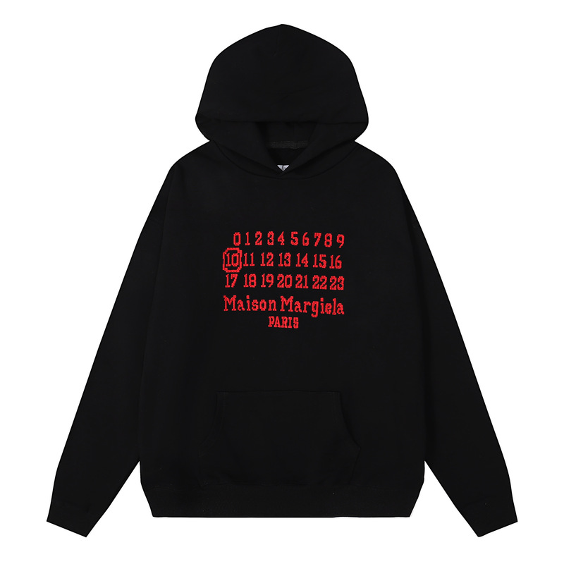 【跨境潮牌25S高品质MM6】春秋纯棉重料轻奢男女同款毛圈帽衫卫衣|undefined