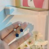 Cute summer fresh retro small design advanced earrings with bow, simple and elegant design, flowered, trend of season