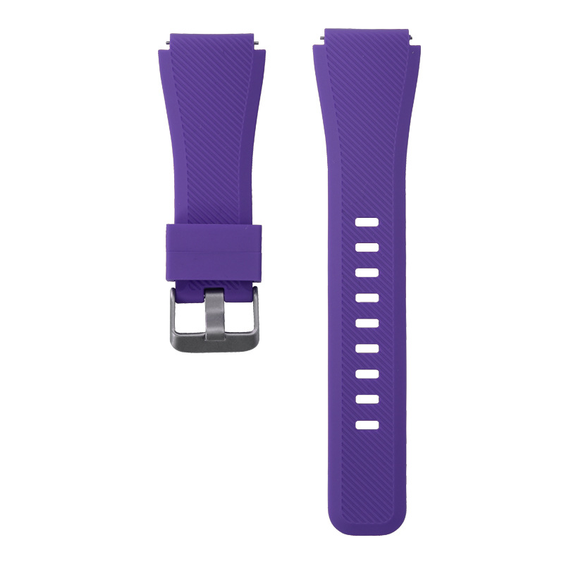 Compatible with Samsung S3 twill silicone strap 20/22mm, quick-release lugs, official same single-color silicone strap from Huawei undefined