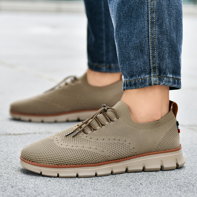 Cross-border Trendy Casual Shoes For Men, Breathable Fly-knit Loafers, Large-size Sports Shoes, In-stock Wholesale And_vogvips.com