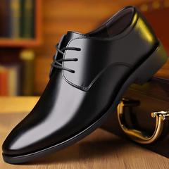 Formal men's business leather shoes autumn soft sole breathable casual shoes British Korean style lace-up black driving shoes