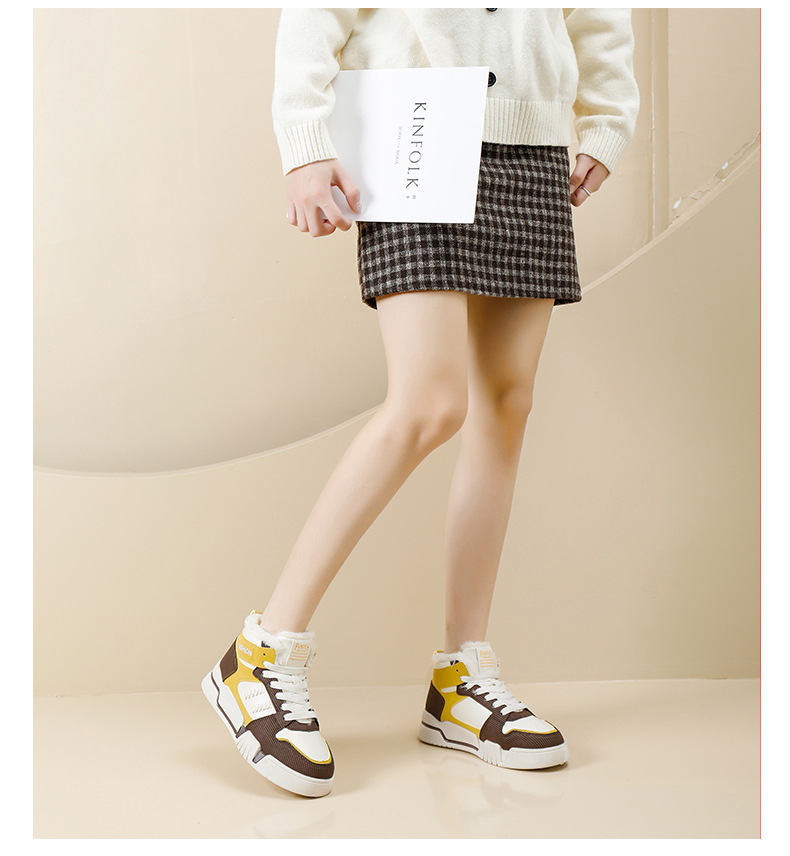 INS Trendy Plush Little White Shoes for Women 2023 Winter New Thick Sole Korean Edition Versatile Student Warm Cotton Shoes_voghion.com