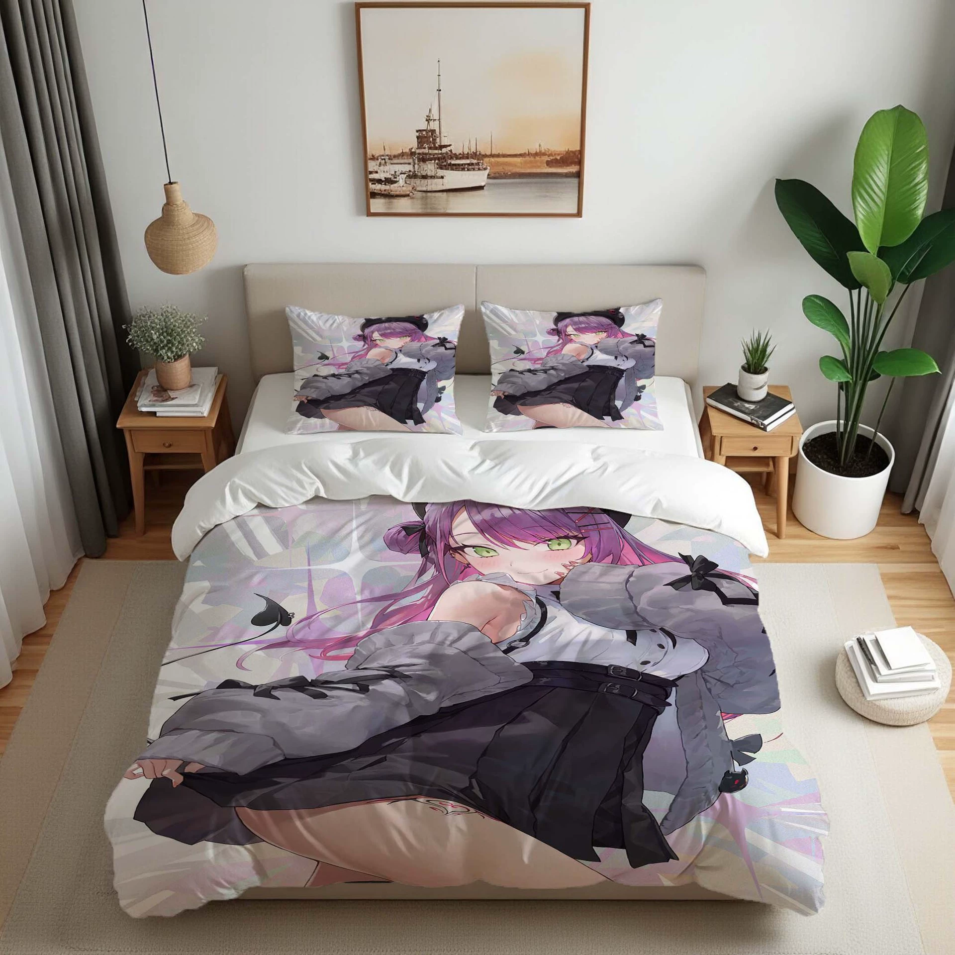 [Processing and customization] Cartoon series 3D digital printing three-piece bedding set foreign trade bedding set ready-made