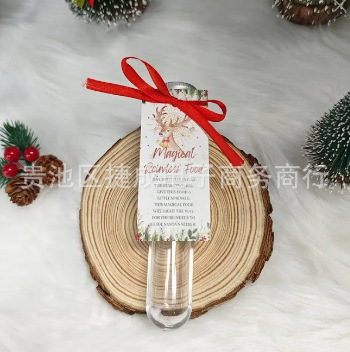 跨境圣诞节房间装饰品创意设计训鹿礼物卡塑料试管装饰|undefined