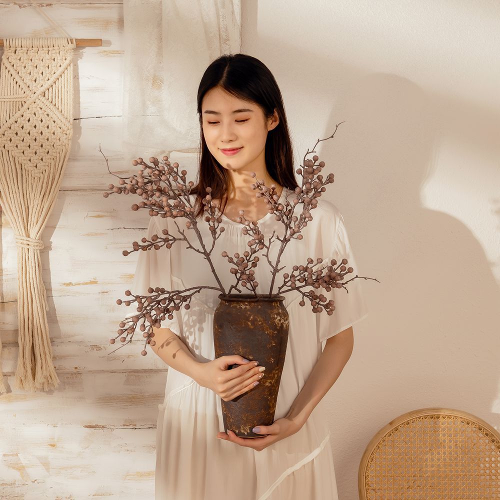 仿真花乾枯雨冬青果INS風廠家家居裝飾跨境婚慶批發假花MW82111