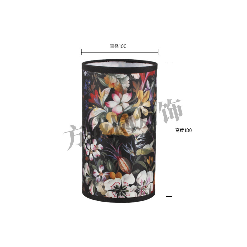 Lámpara de mesa de tela, pantalla de lámpara, estilo antiguo chino, patrón de impresión floral, tela, lámpara de cabecera de dormitorio, carcasa de pantalla de lámpara
